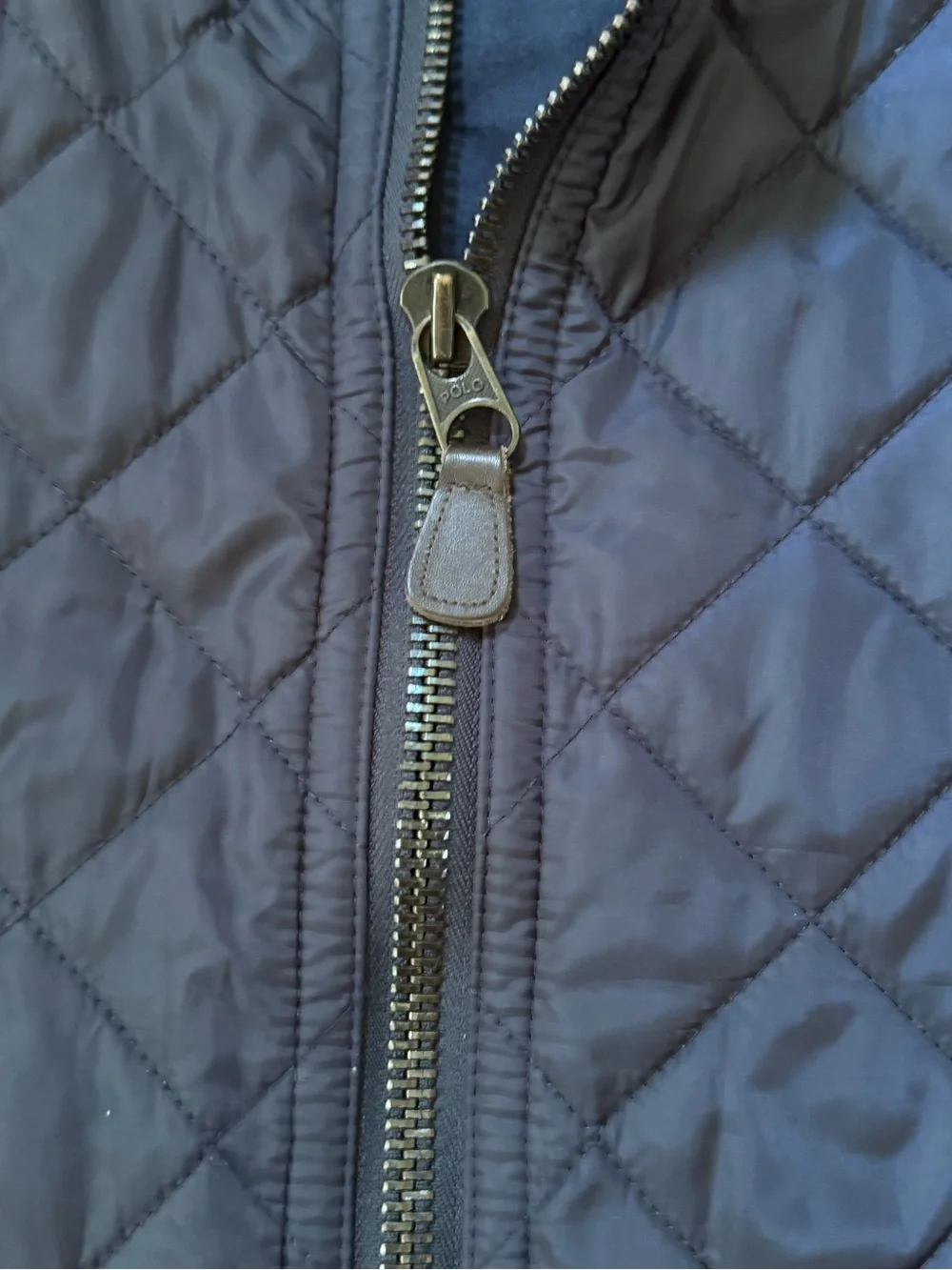 Polo Ralph Lauren Mens Quilted Field Jacket Navy Sz XL Corduroy Trim Equestrian
